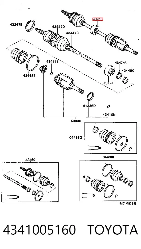 Піввісь права 4341005160 Toyota