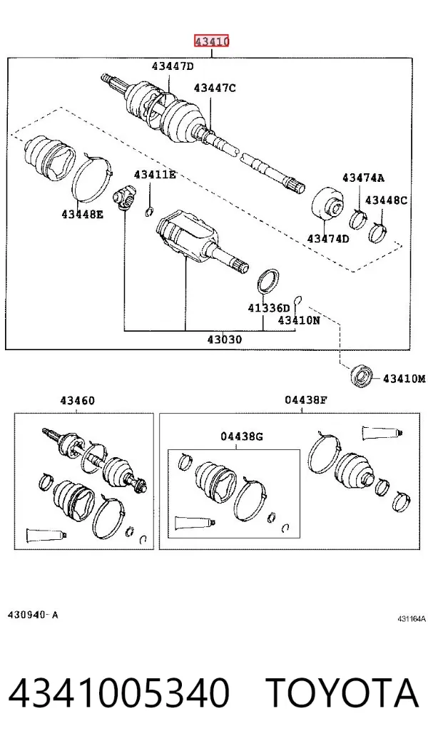 Піввісь права 4341005340 Toyota