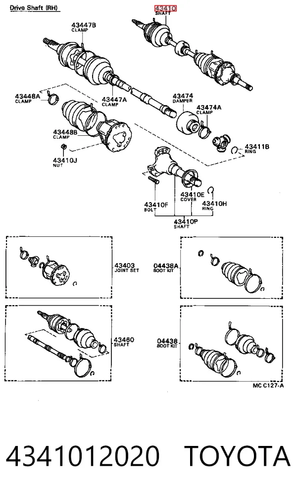 Піввісь права 4341012020 Toyota