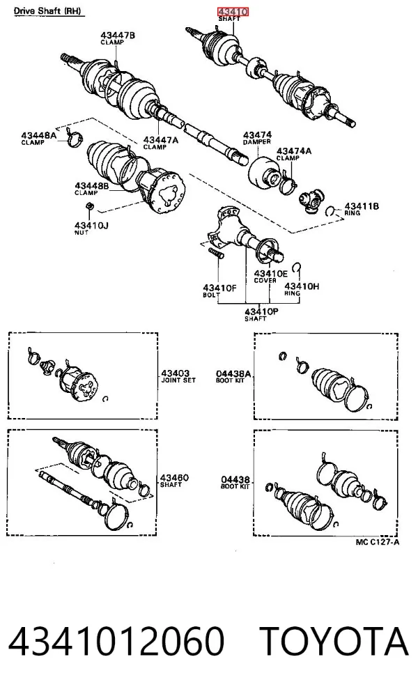 Піввісь права 4341012060 Toyota