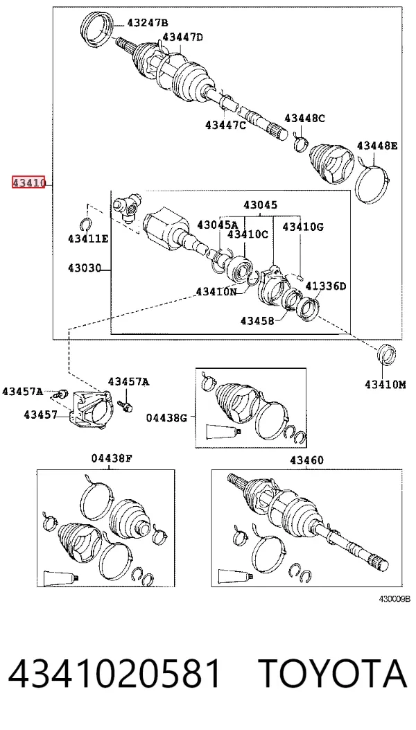 Піввісь права 4341020581 Toyota