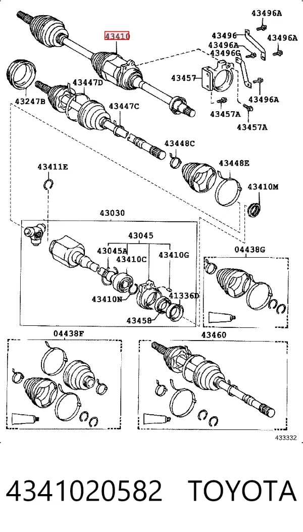 Піввісь права 4341020582 Toyota