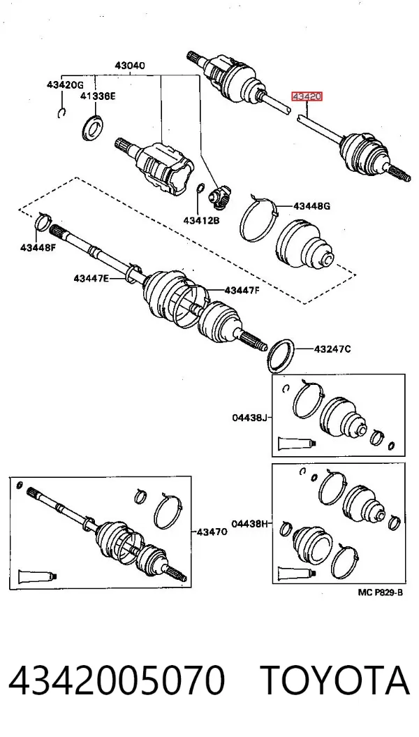 Ліва піввісь 4342005070 Toyota
