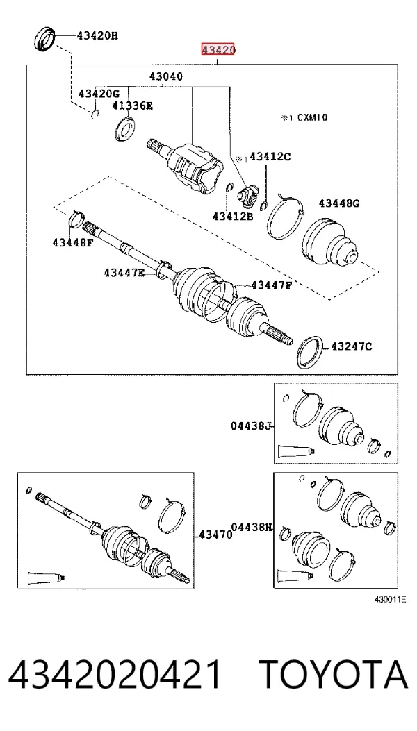 Ліва піввісь 4342020421 Toyota