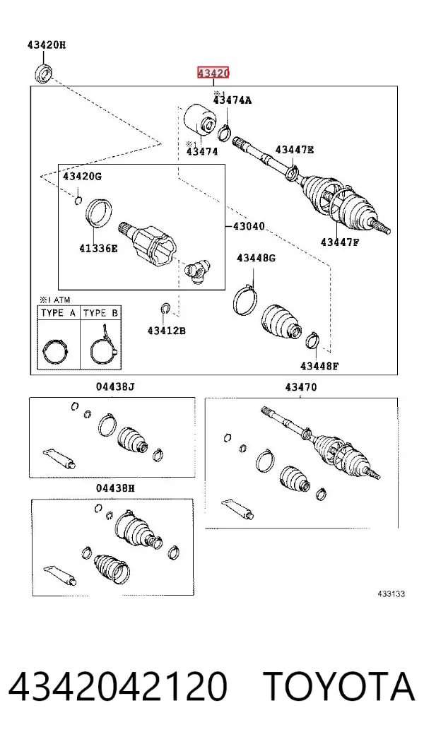 Ліва піввісь 4342042120 Toyota