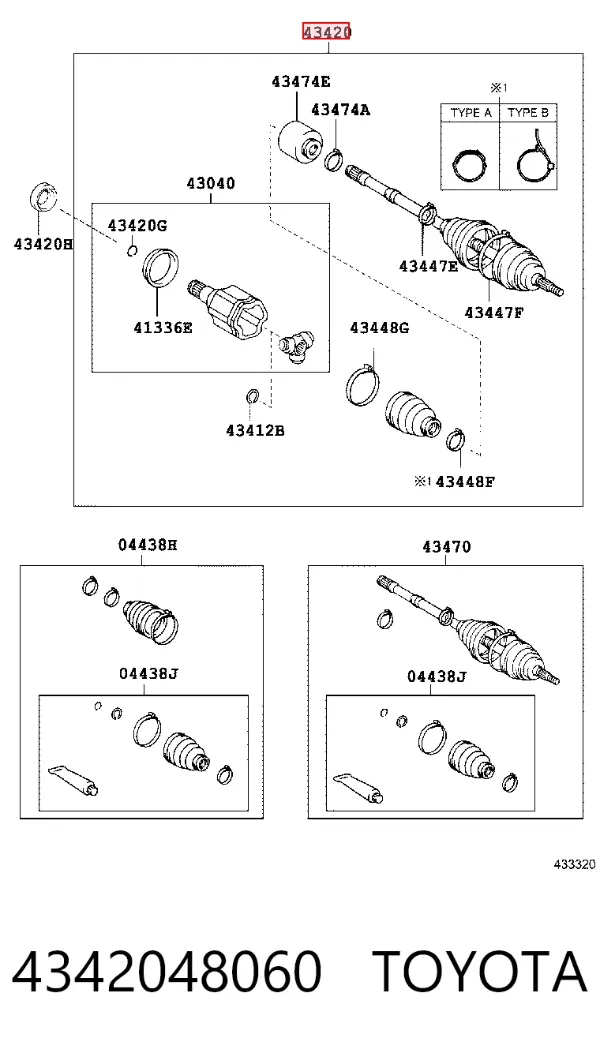 Ліва піввісь 4342048060 Toyota
