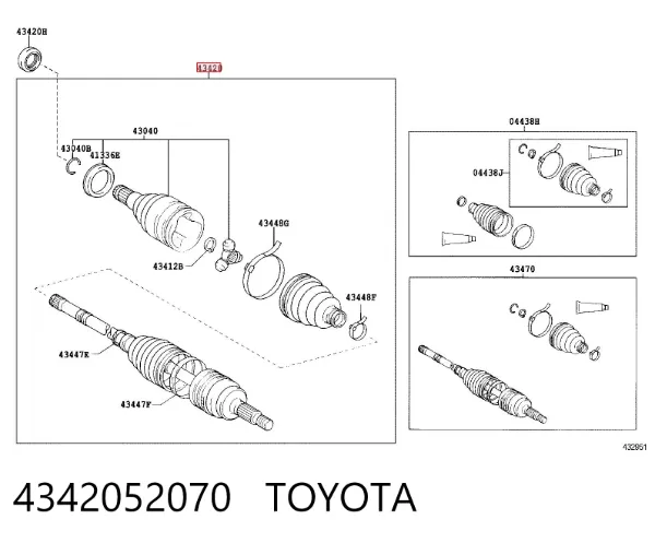 Ліва піввісь 4342052070 Toyota