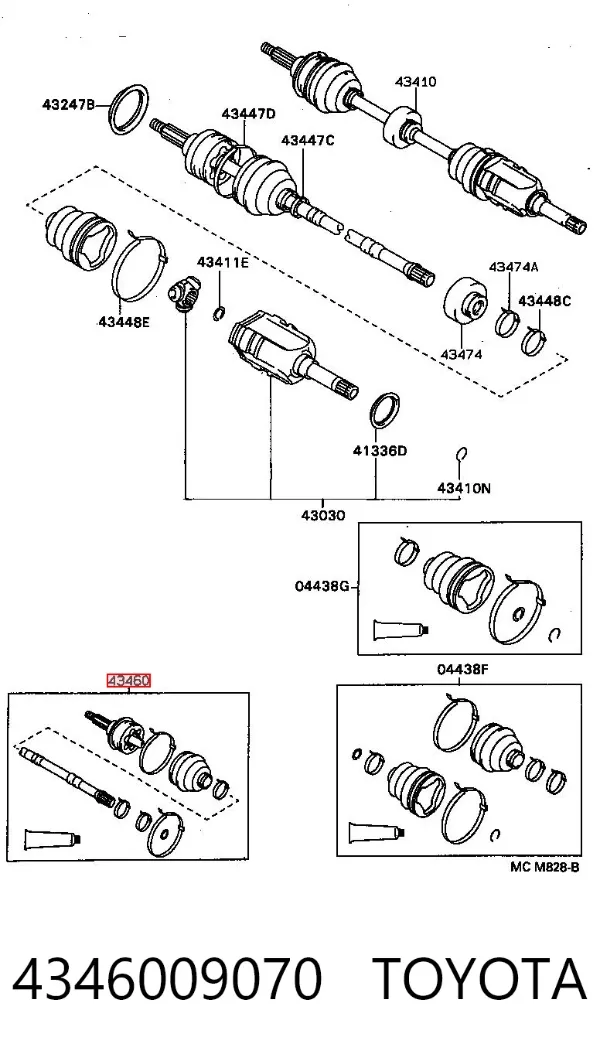 Піввісь задня 4346009070 Toyota