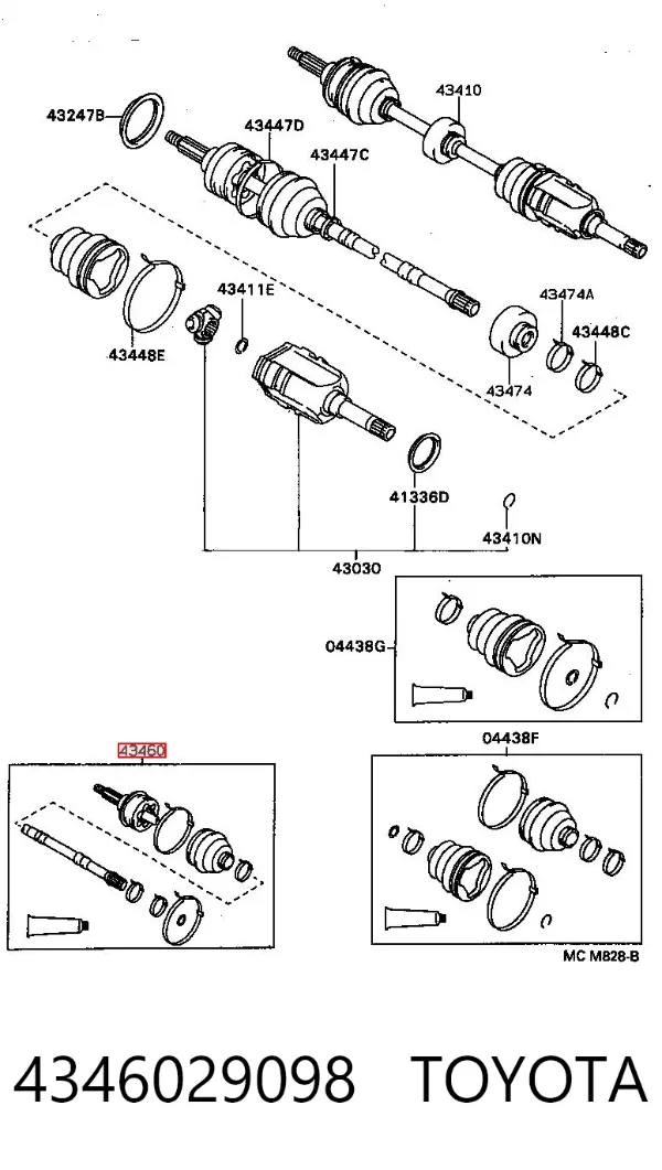 Піввісь задня 4346029098 Toyota