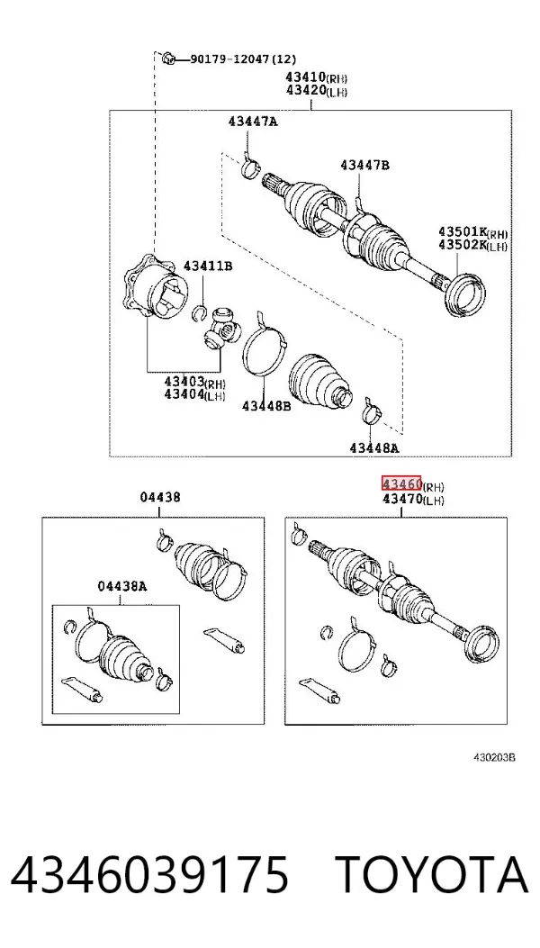 ШРУС зовнішній передній 4346039175 Toyota