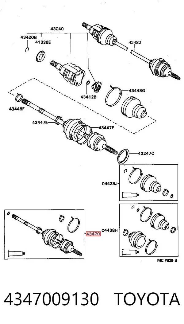Піввісь права 4347009130 Toyota