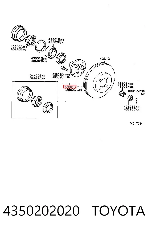 Передня маточина 4350202020 Toyota