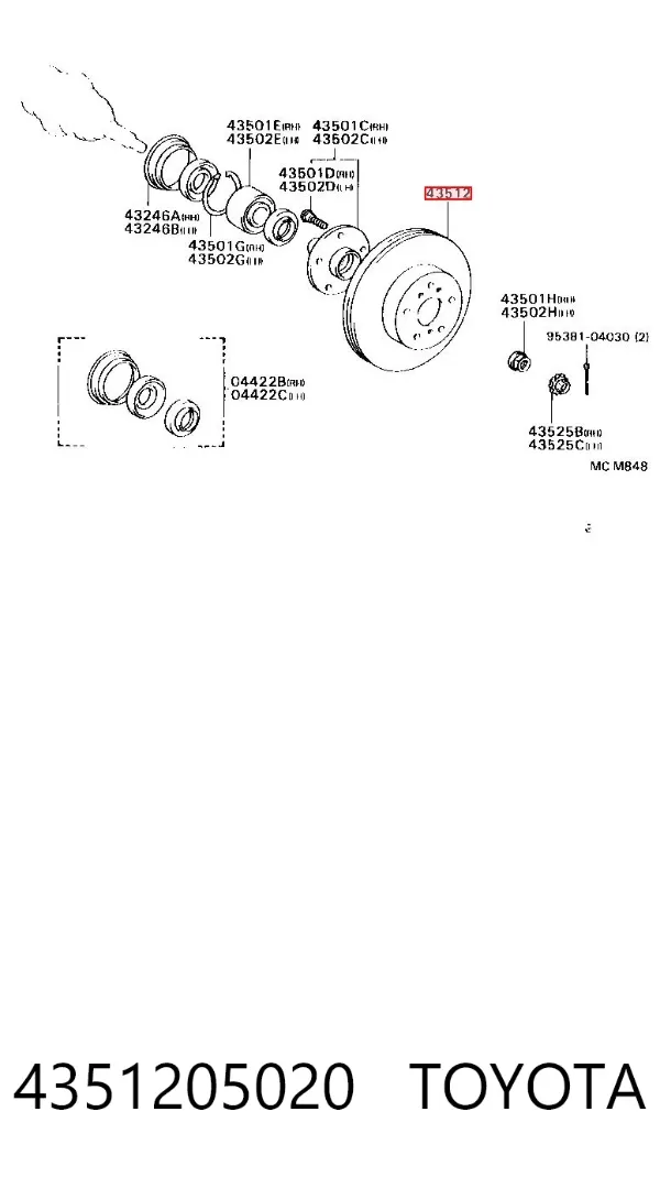 Гальмівні диски передні 4351205020 Toyota