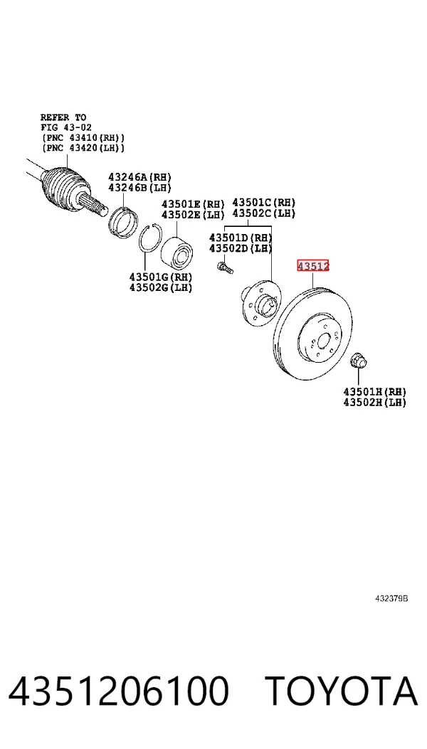 Гальмівні диски передні 4351206100 Toyota