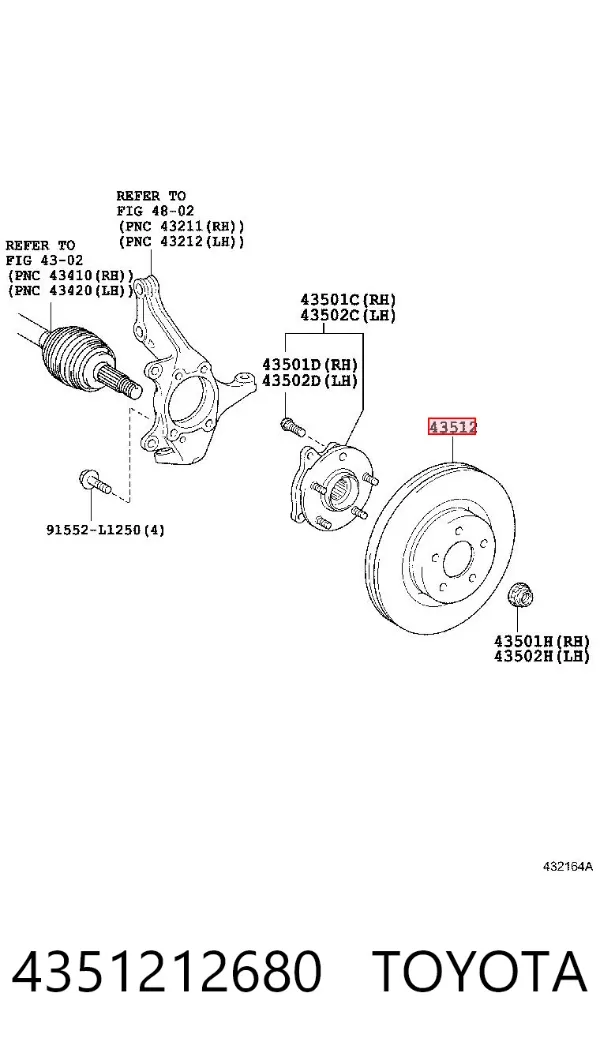 Гальмівні диски передні 4351212680 Toyota