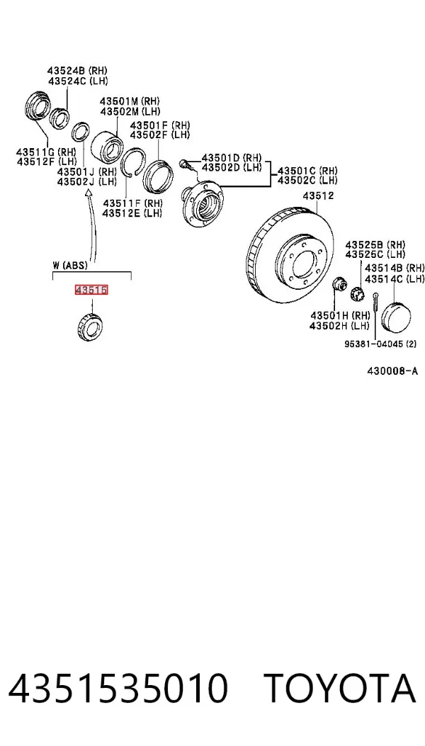  4351535010 Toyota