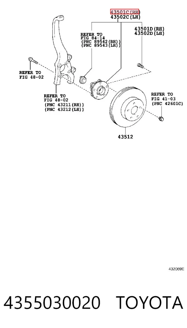 Передня маточина 4355030020 Toyota