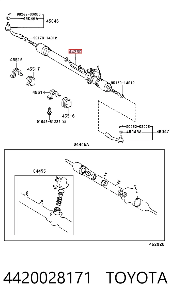 Рульова рейка 4420028171 Toyota