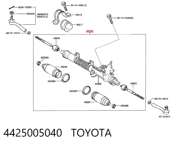 Рульова рейка 4425005040 Toyota