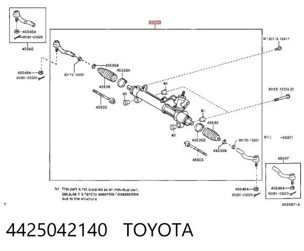 Рульова рейка 4425042140 Toyota