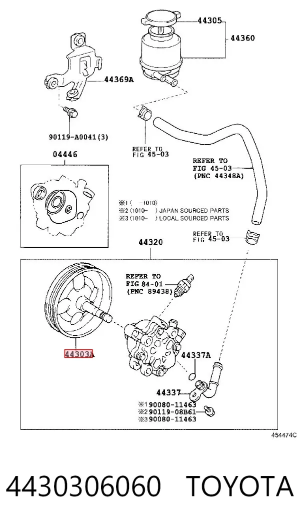 Шків насосу гідропідсилювача керма (ГПК) 4430306060 Toyota