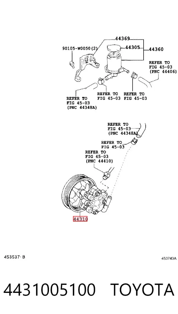 Насос ГУР 4431005100 Toyota
