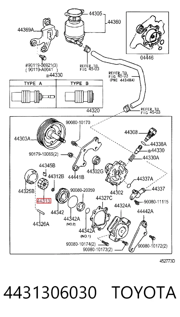 Ротор насосу гідропідсилювача керма (ГПК) 4431306030 Toyota