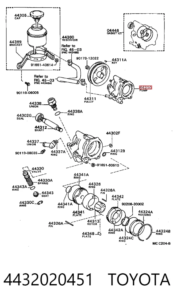 Насос ГУР 4432020451 Toyota