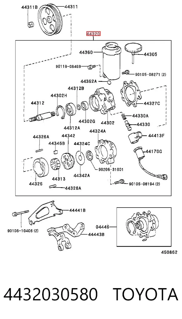 Насос ГУР 4432030580 Toyota