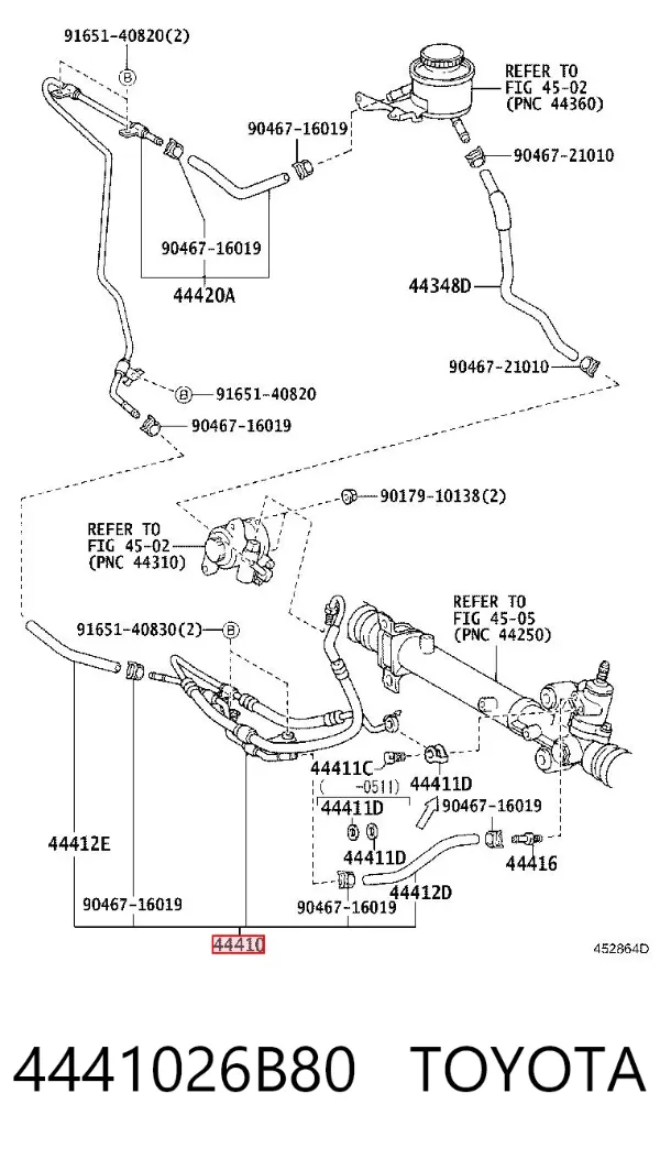 Шланг гідропідсилювача 4441026B80 Toyota