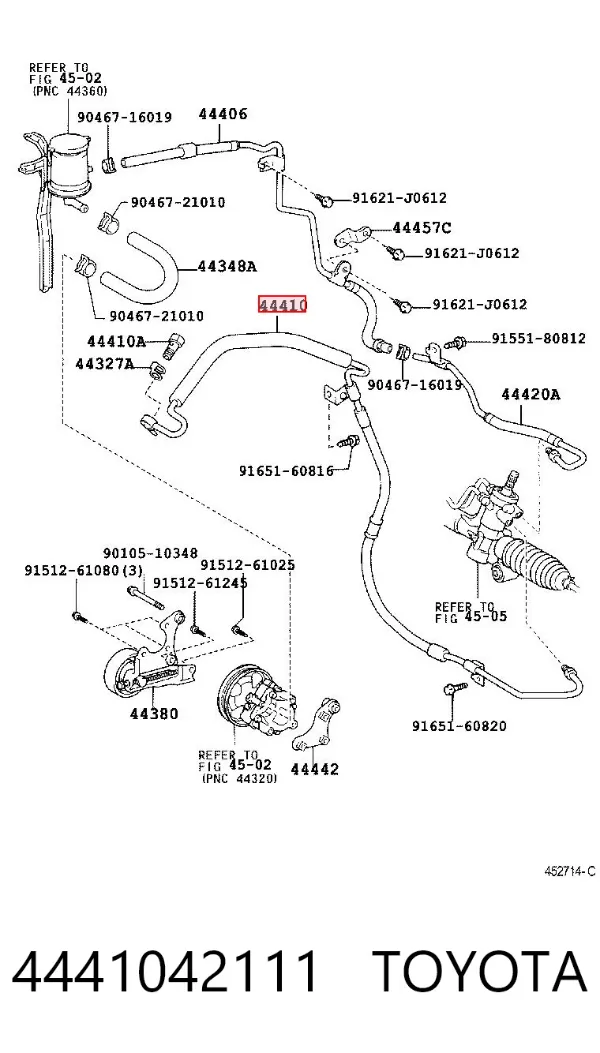 Шланг гідропідсилювача 4441042111 Toyota
