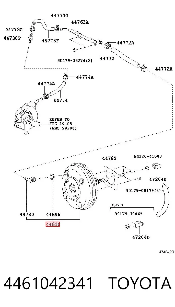Підсилювач гальм 4461042341 Toyota