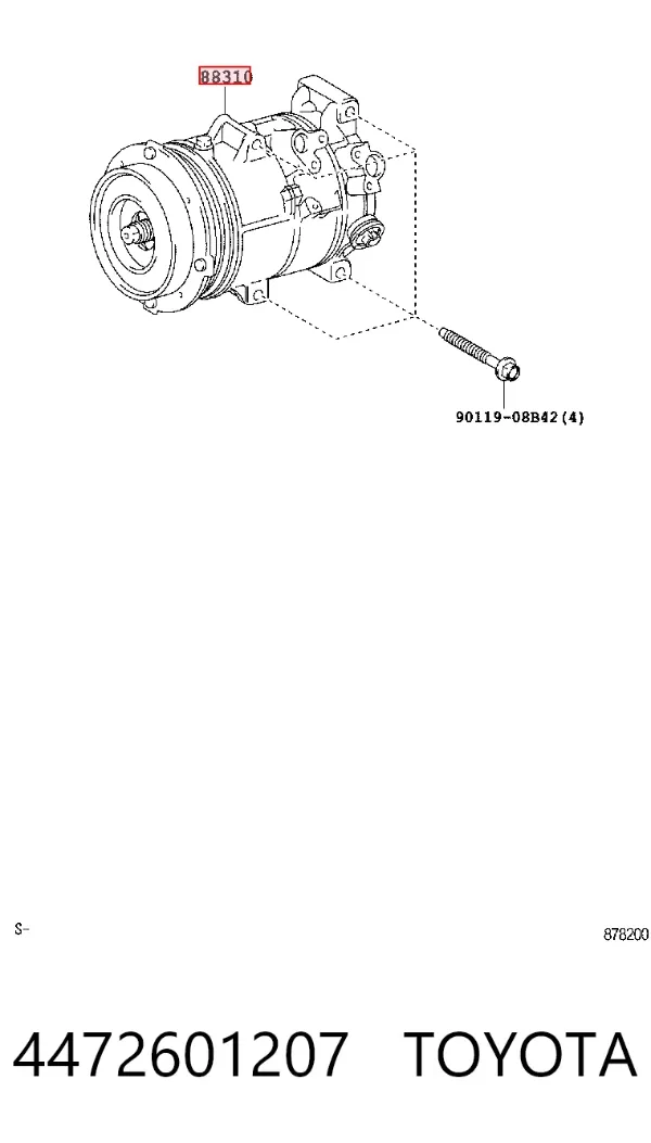 Компресор кондиціонера 4472601207 Toyota