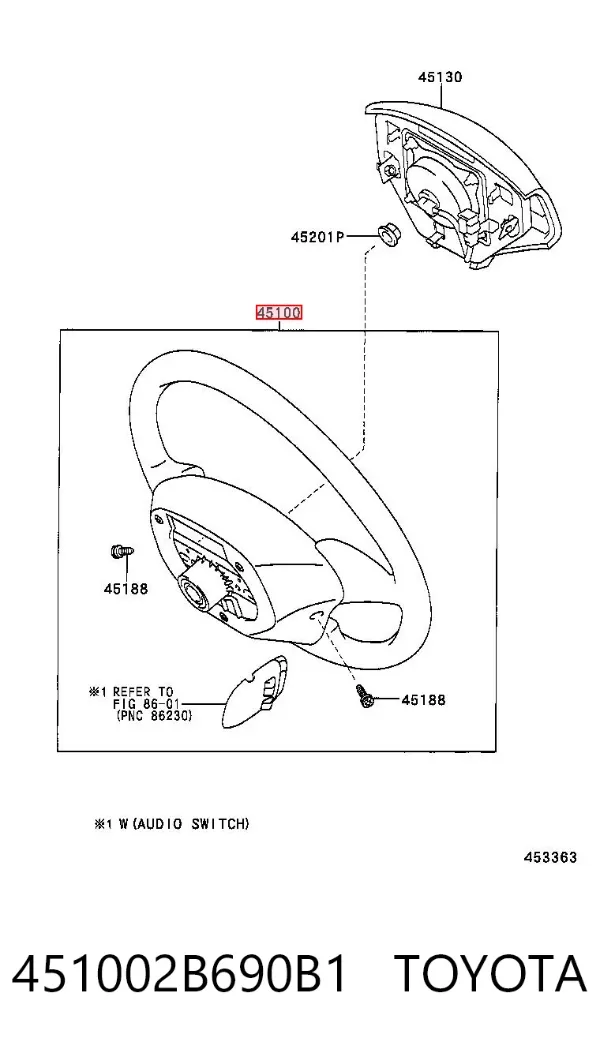 Кермо 451002B690B1 Toyota