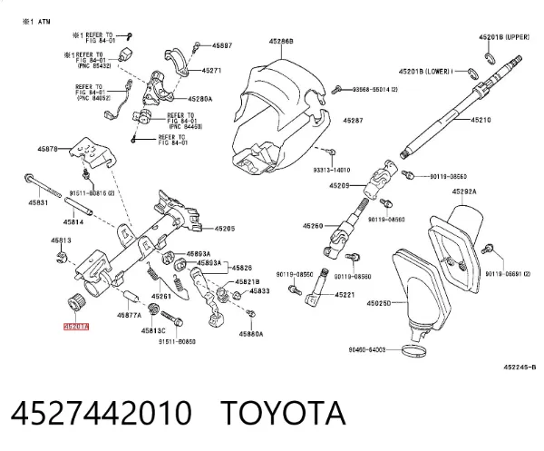 Підшипник рульового механізму 4527442010 Toyota