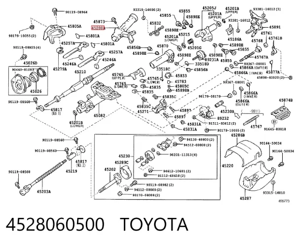 Корпус замка запалювання 4528060500 Toyota