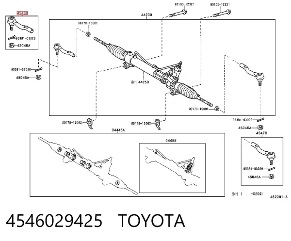 Рульовий наконечник 4546029425 Toyota