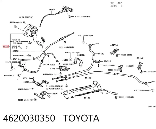 Важіль ручного гальма 4620030350 Toyota