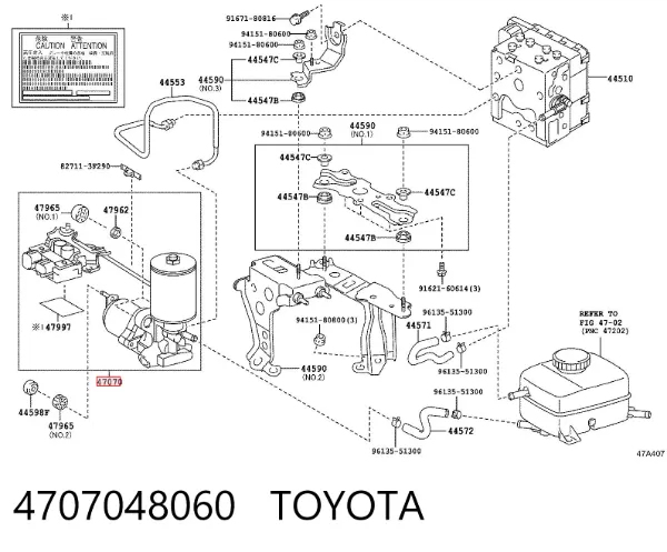Насос АБС (ABS) головного гальмівного циліндру 4707048060 Toyota