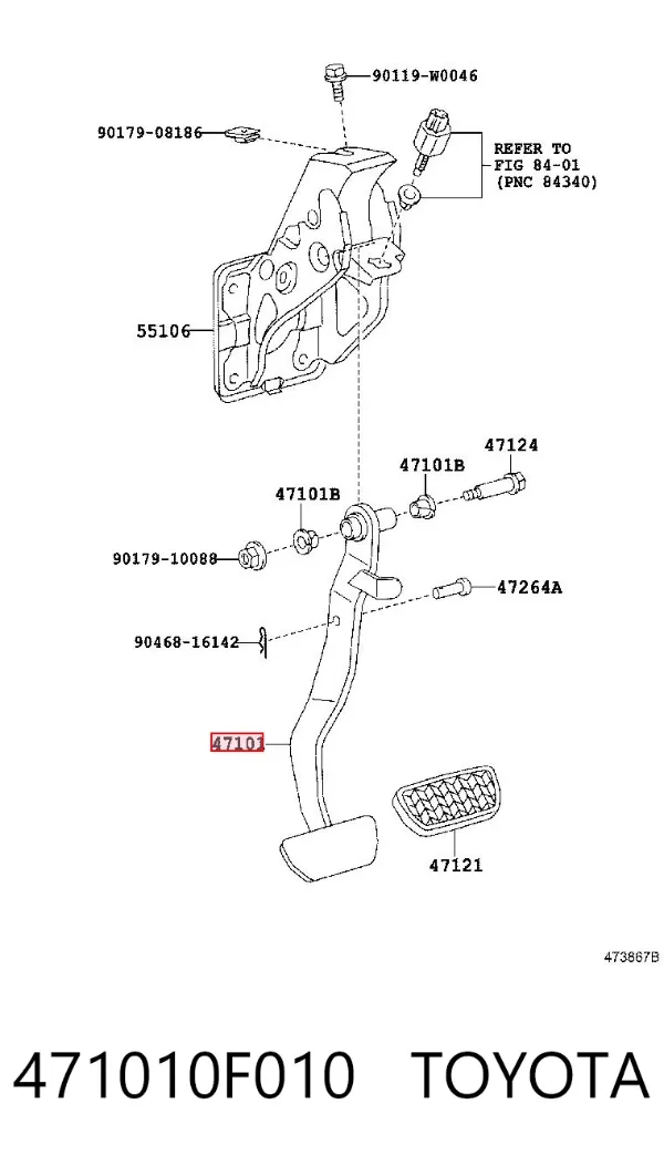 Педаль гальма 471010F010 Toyota