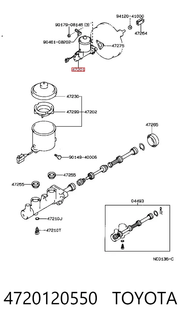Головний гальмівний циліндр 4720120550 Toyota