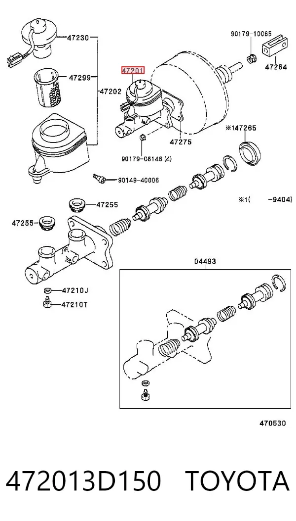 Головний гальмівний циліндр 472013D150 Toyota