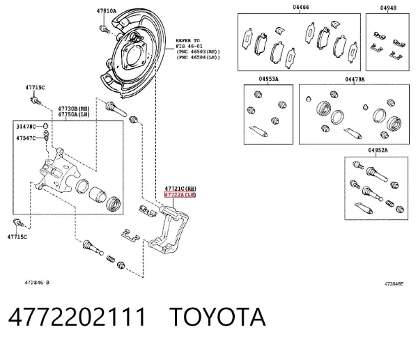 Скоба супорту заднього 4772202111 Toyota