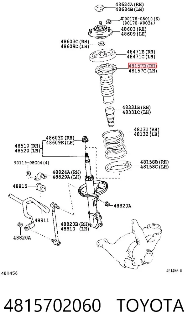 Пильник амортизатора переднього 4815702060 Toyota
