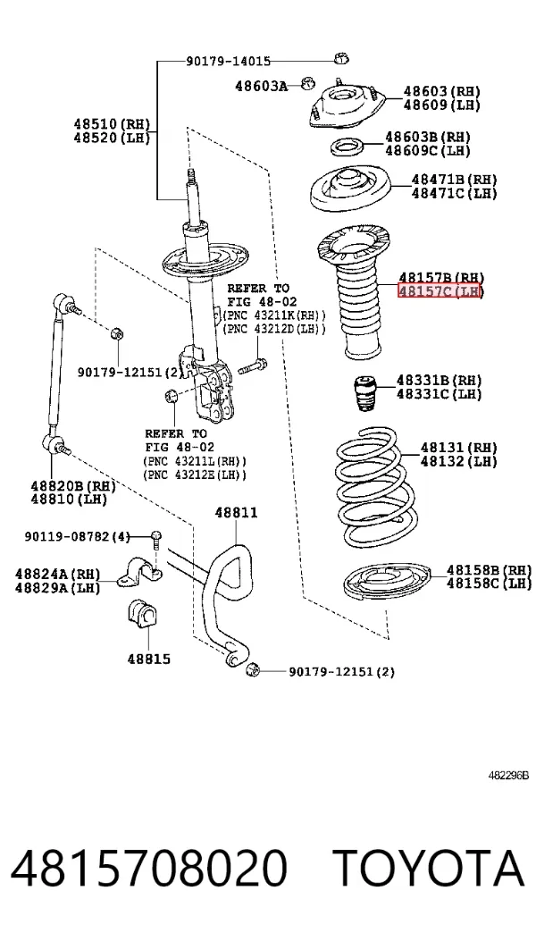 Пильник амортизатора переднього 4815708020 Toyota