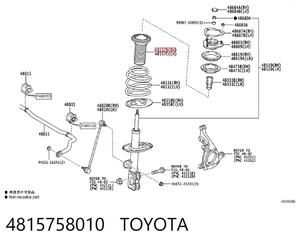 Пильник амортизатора переднього 4815758010 Toyota