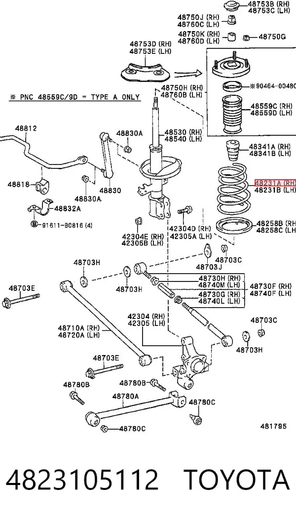 Задні пружини 4823105112 Toyota