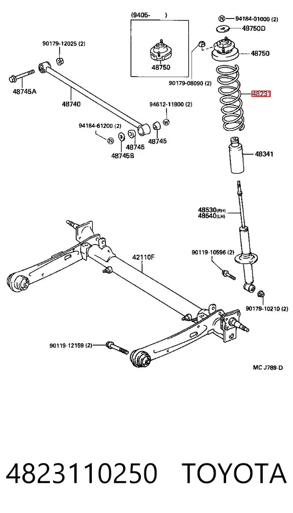 Задні пружини 4823110250 Toyota