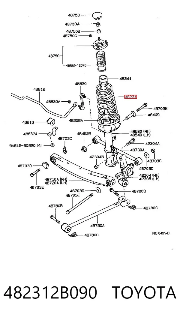 Задні пружини 482312B090 Toyota