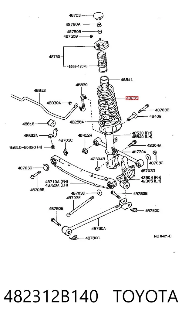 Задні пружини 482312B140 Toyota